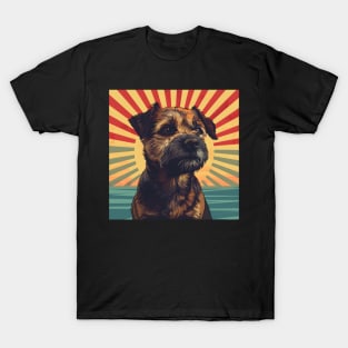 Retro Border Terrier: Pastel Pup Revival T-Shirt